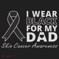 I Wear Black For My Dad Melanoma Awareness Warrior Hat thumb 2