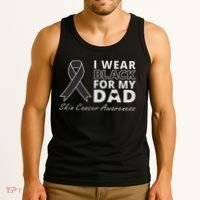 I Wear Black For My Dad Melanoma Awareness Warrior Tank Top thumb 3