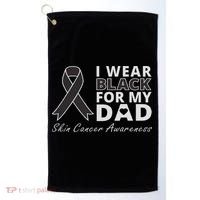 I Wear Black For My Dad Melanoma Awareness Warrior Golf Towel thumb 0