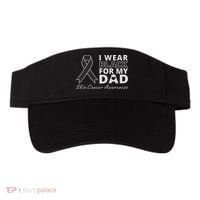 I Wear Black For My Dad Melanoma Awareness Warrior Visor thumb 0