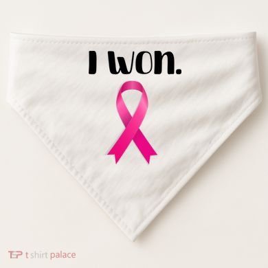 I Won Breast Cancer Awareness Strong USA-Made Doggie Bandana