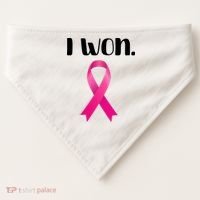 I Won Breast Cancer Awareness Strong USA-Made Doggie Bandana thumb 0