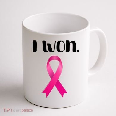 I Won Breast Cancer Awareness Strong Coffee Mug back
