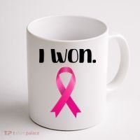 I Won Breast Cancer Awareness Strong Coffee Mug thumb 1