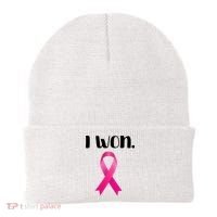 I Won Breast Cancer Awareness Strong Beanie thumb 0
