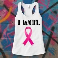 I Won Breast Cancer Awareness Strong Women's Tank Top thumb 3