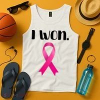 I Won Breast Cancer Awareness Strong Tank Top thumb 4