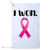 I Won Breast Cancer Awareness Strong Golf Towel thumb 0