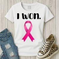I Won Breast Cancer Awareness Strong Women's T-Shirt thumb 3
