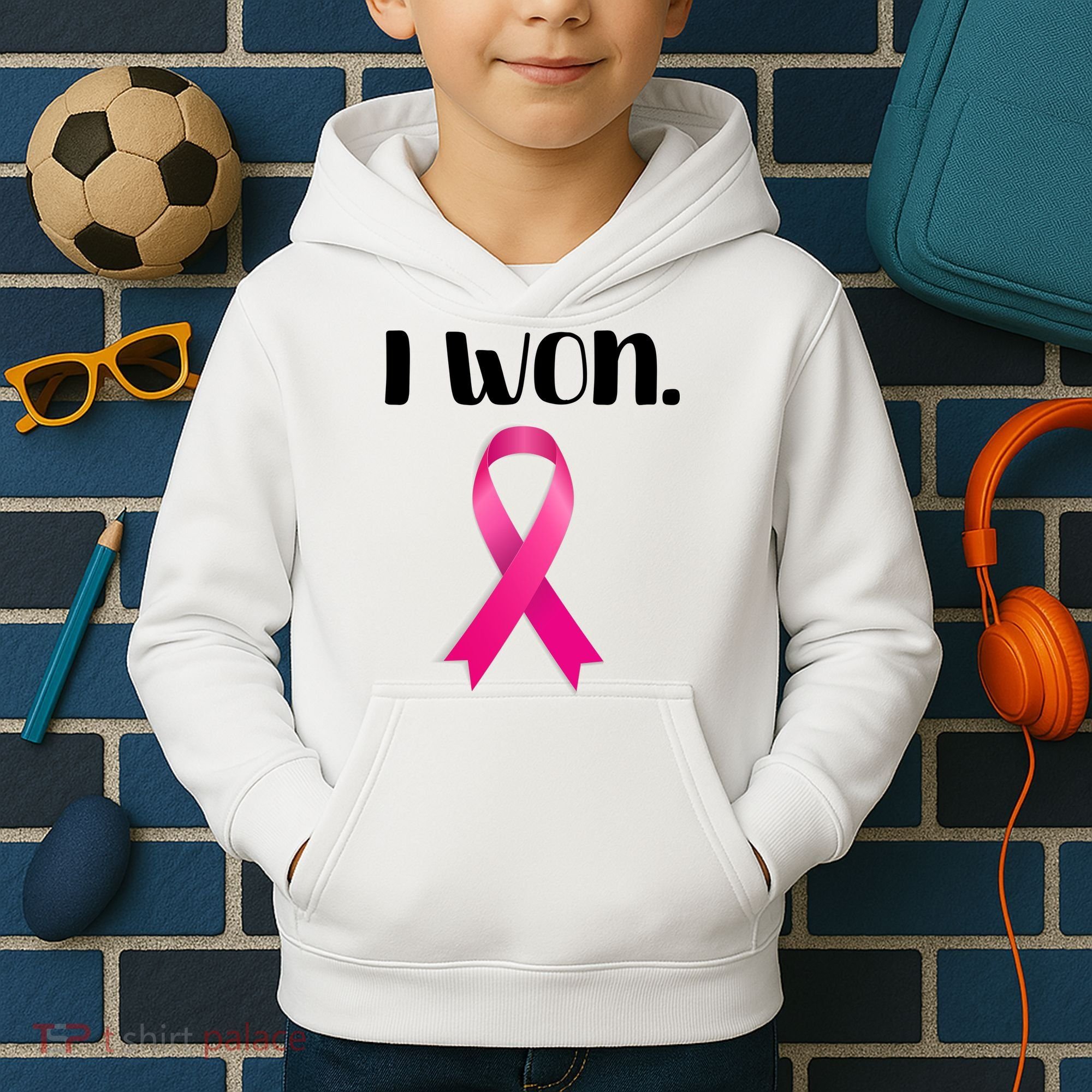 I Won Breast Cancer Awareness Strong Kids Hoodie
