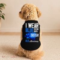 I Wear Blue For My Sister Support ALS Awareness Doggie Tank thumb 2