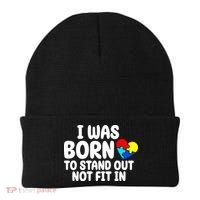I Was Born To Stand Out Not Fit In Autism Awareness Beanie thumb 0