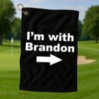 I'm With Brandon FJB Funny Anti Biden Chant Meme Golf Towel thumb 1