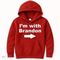 I'm With Brandon FJB Funny Anti Biden Chant Meme Kids Hoodie thumb 0