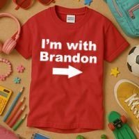 I'm With Brandon FJB Funny Anti Biden Chant Meme Kids T-Shirt thumb 3