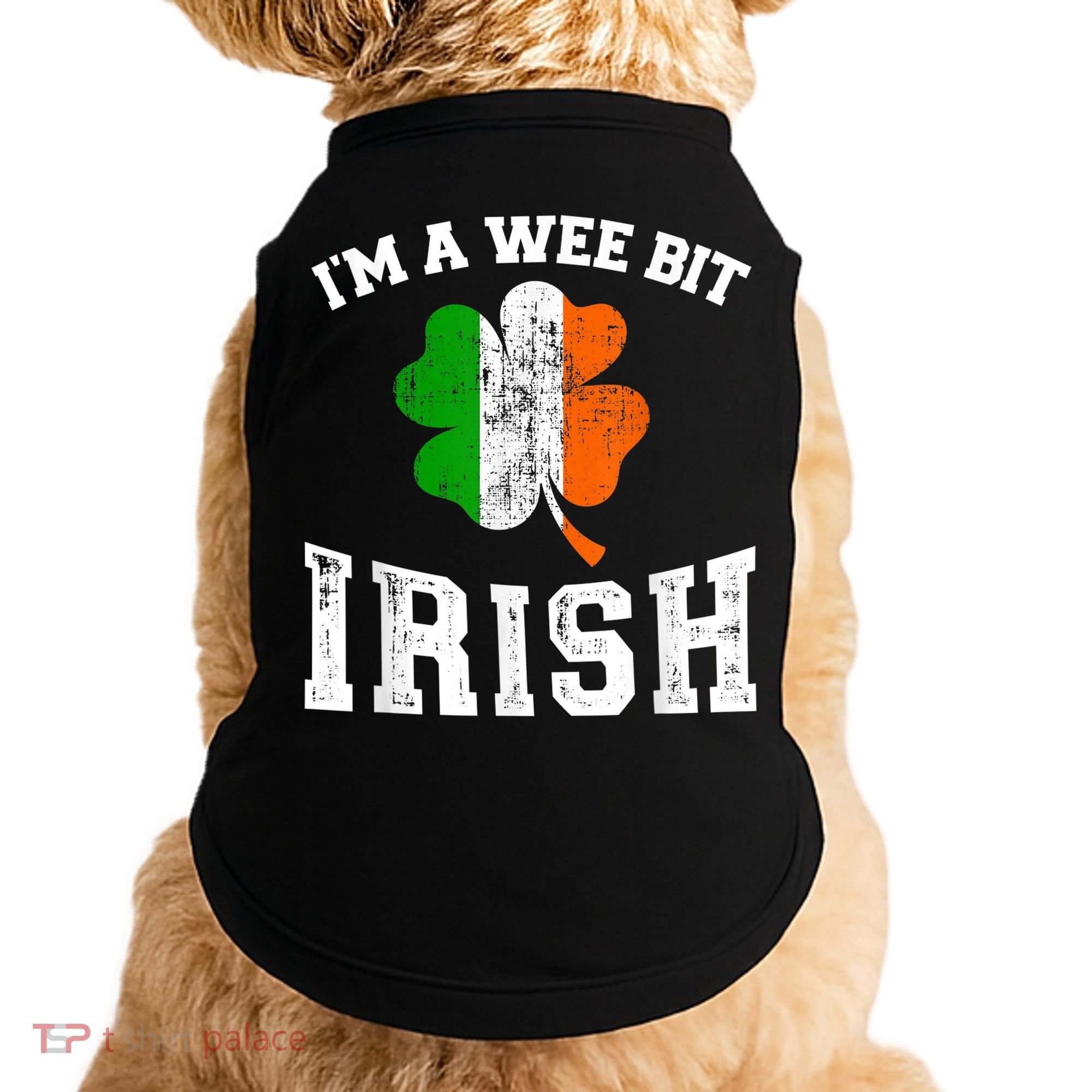 I'm wee bit irish with ireland shamrock for St Patricks day Doggie Tank