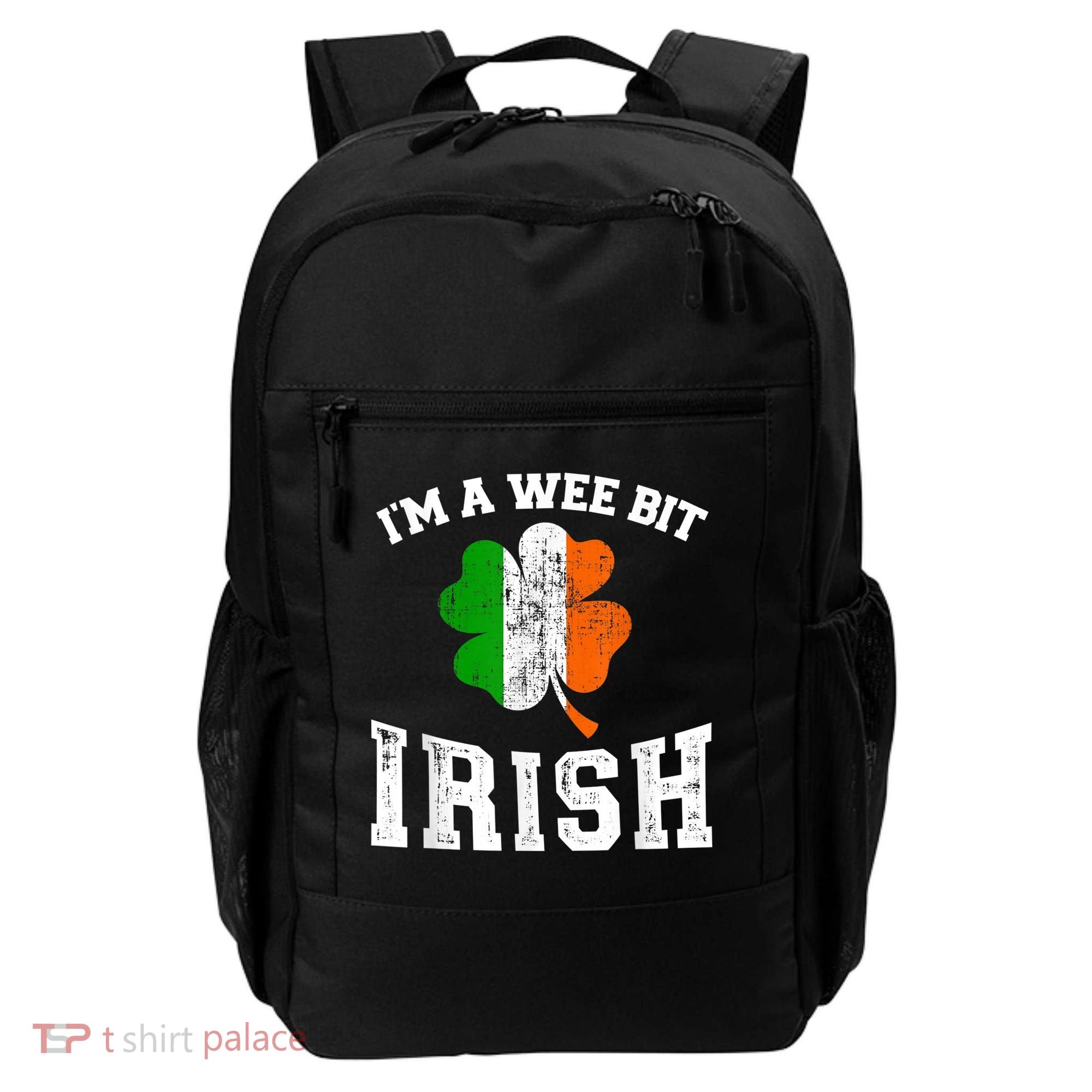 I'm wee bit irish with ireland shamrock for St Patricks day Backpack