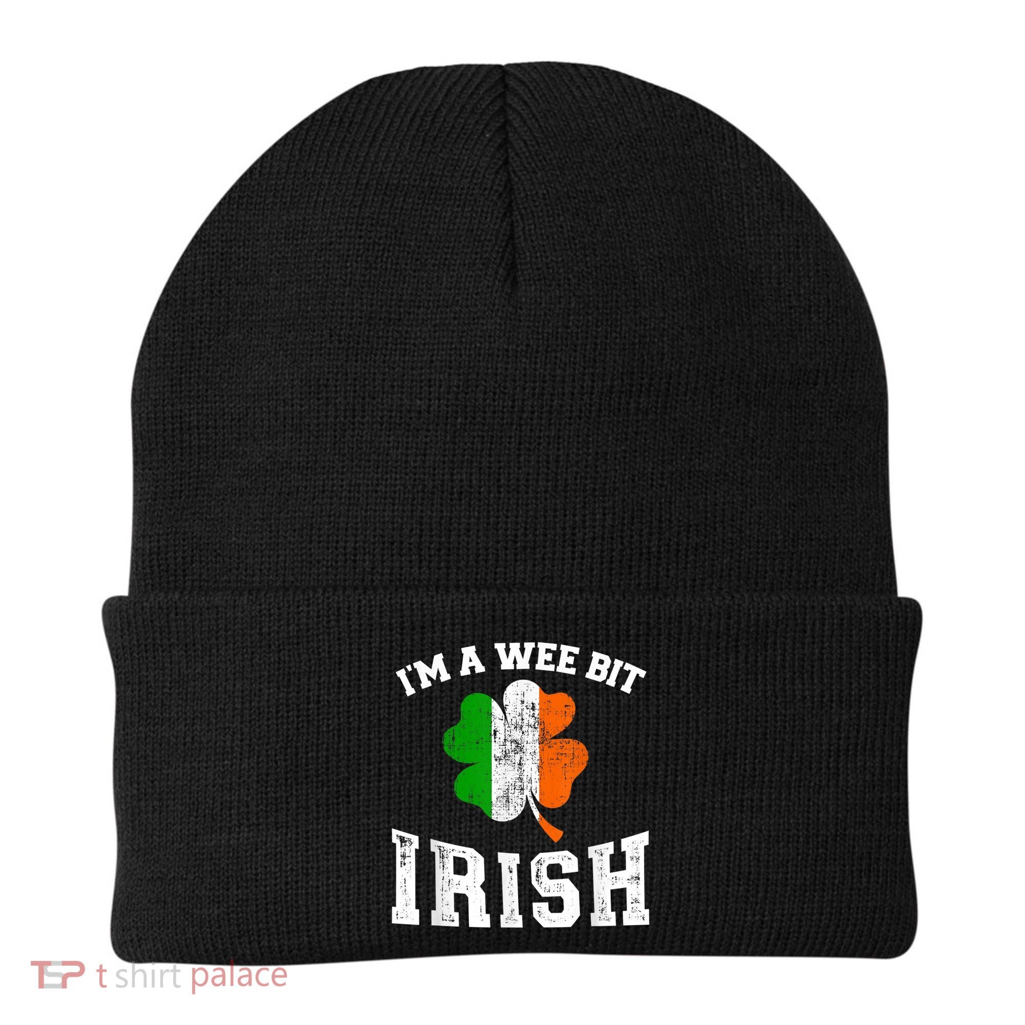 I'm wee bit irish with ireland shamrock for St Patricks day Beanie