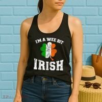 I'm wee bit irish with ireland shamrock for St Patricks day Women's Tank Top thumb 2