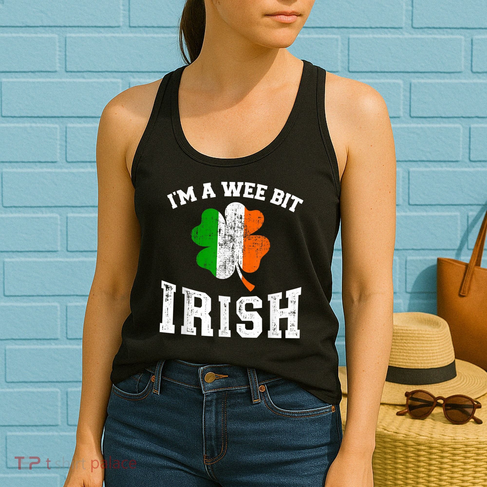 I'm wee bit irish with ireland shamrock for St Patricks day Women's Tank Top