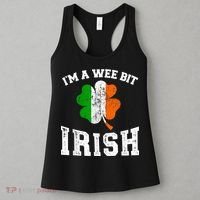 I'm wee bit irish with ireland shamrock for St Patricks day Women's Tank Top thumb 3