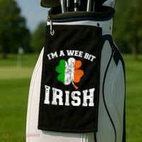 I'm wee bit irish with ireland shamrock for St Patricks day Golf Towel thumb 2