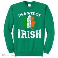 I'm wee bit irish with ireland shamrock for St Patricks day Sweatshirt thumb 0