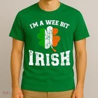 I'm wee bit irish with ireland shamrock for St Patricks day T-Shirt thumb 3