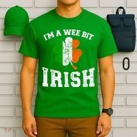 I'm wee bit irish with ireland shamrock for St Patricks day T-Shirt thumb 6