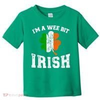 I'm wee bit irish with ireland shamrock for St Patricks day Toddler T-Shirt thumb 0