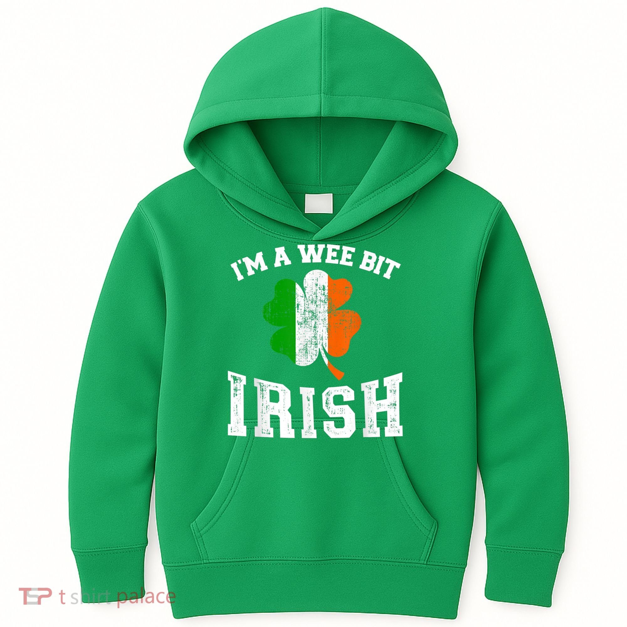 I'm wee bit irish with ireland shamrock for St Patricks day Kids Hoodie