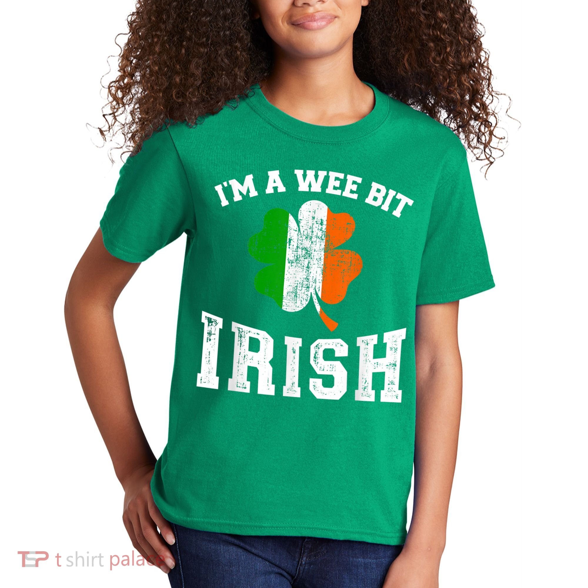 I'm wee bit irish with ireland shamrock for St Patricks day Kids T-Shirt