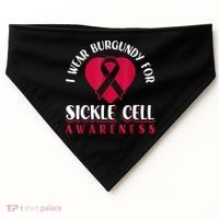 I Wear Burgundy For Sickle Cell Awareness USA-Made Doggie Bandana thumb 0