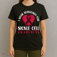 I Wear Burgundy For Sickle Cell Awareness T-Shirt thumb 4