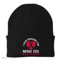 I Wear Burgundy For Sickle Cell Awareness Beanie thumb 0
