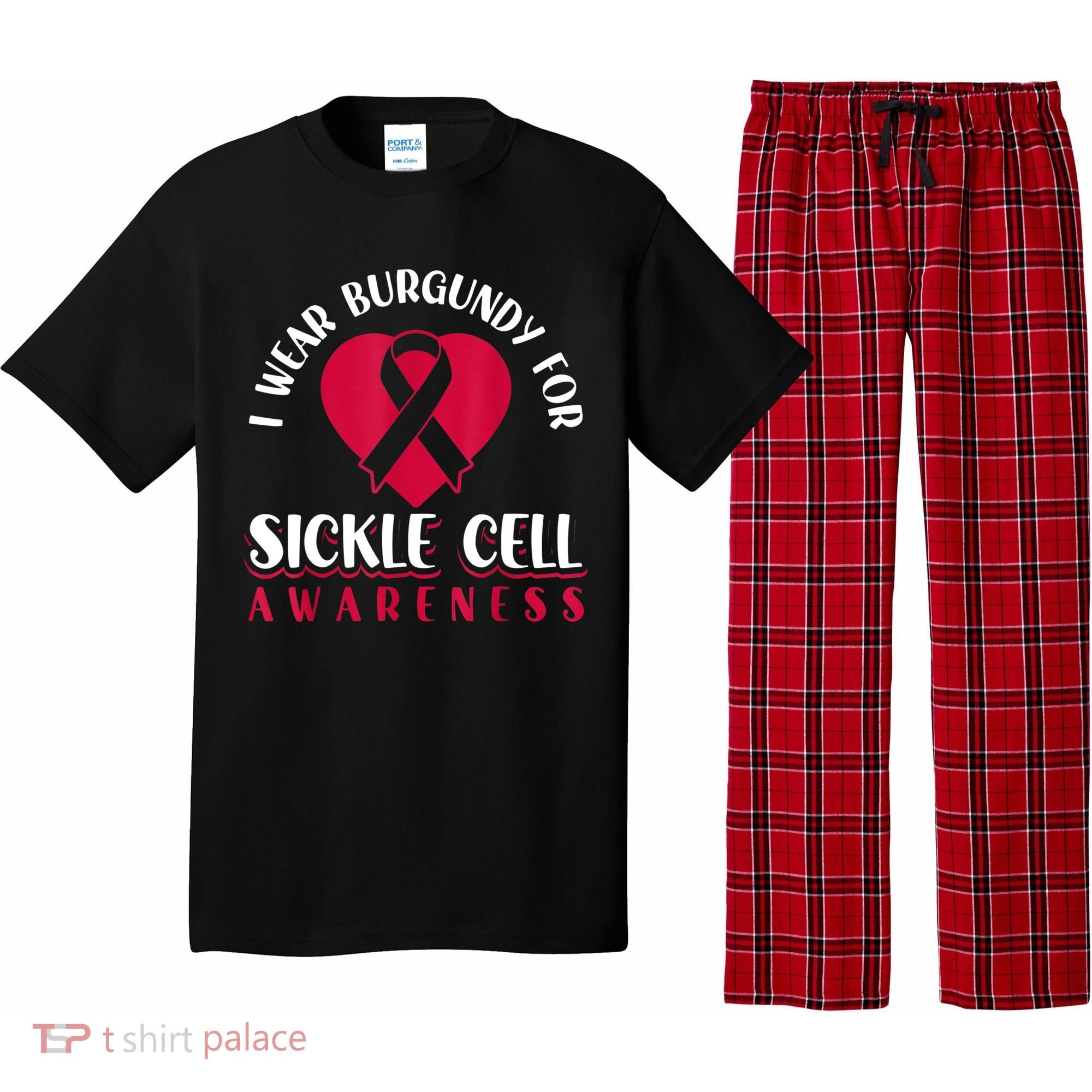 I Wear Burgundy For Sickle Cell Awareness Pajama Set