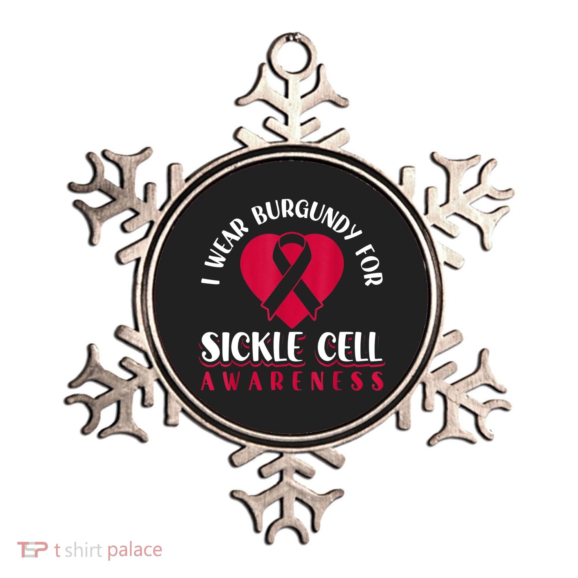 I Wear Burgundy For Sickle Cell Awareness Ornament