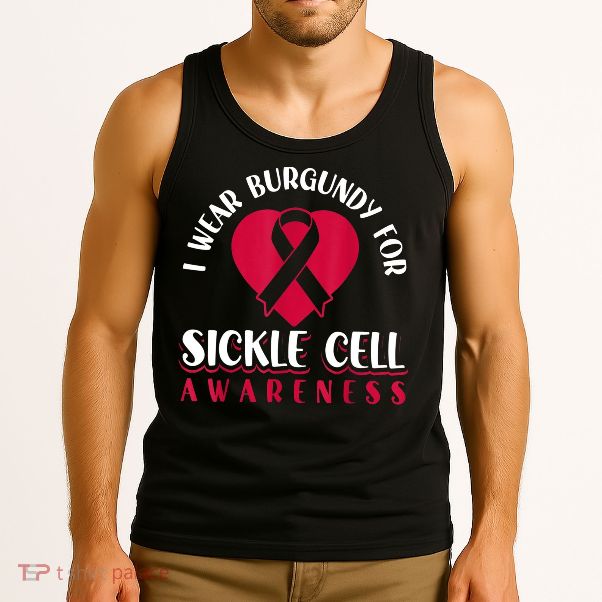 I Wear Burgundy For Sickle Cell Awareness Tank Top