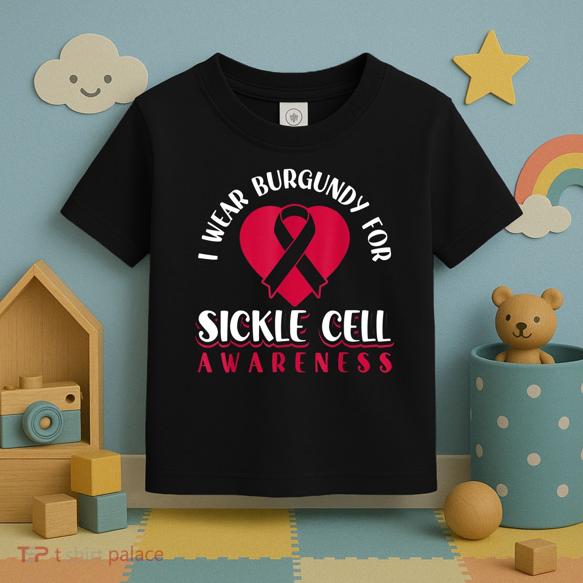 I Wear Burgundy For Sickle Cell Awareness Toddler T-Shirt
