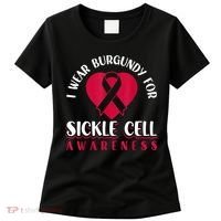 I Wear Burgundy For Sickle Cell Awareness Women's T-Shirt thumb 0