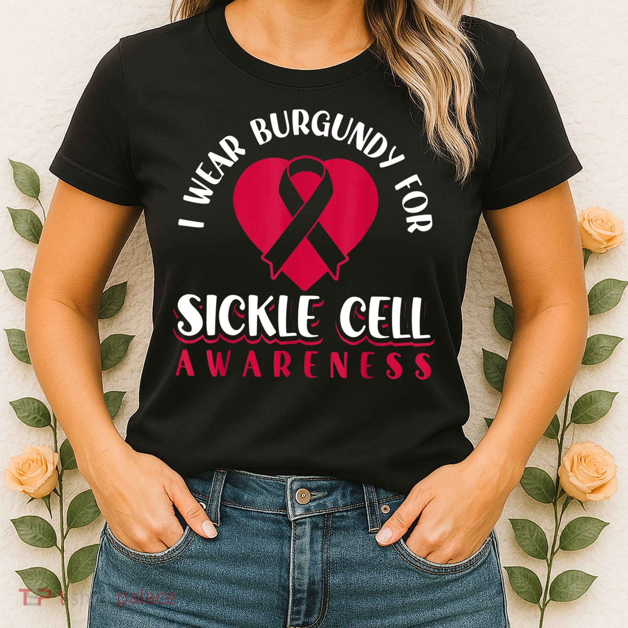 I Wear Burgundy For Sickle Cell Awareness Women's T-Shirt