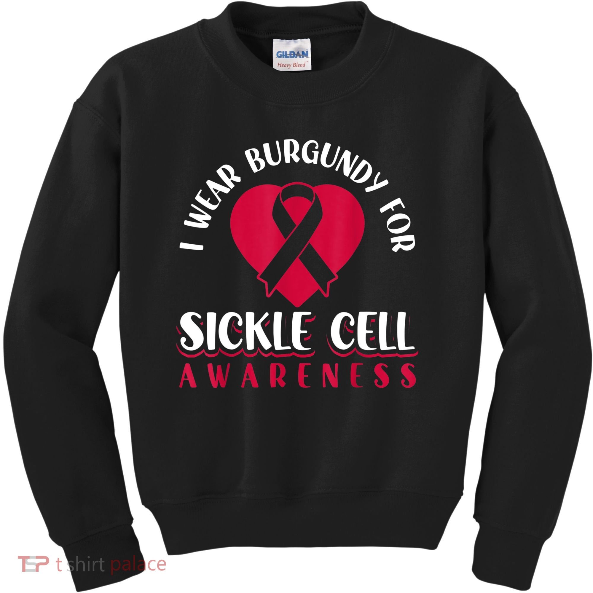 I Wear Burgundy For Sickle Cell Awareness Kids Sweatshirt