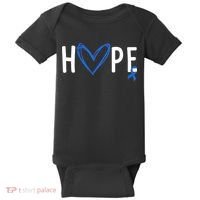 I Wear Blue For Child Abuse Awareness Month Blue Ribbon Baby Bodysuit thumb 0