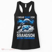 I Wear Blue For My Grandson Autism Awareness Astronaut Women's Tank Top thumb 0