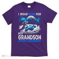 I Wear Blue For My Grandson Autism Awareness Astronaut T-Shirt thumb 0