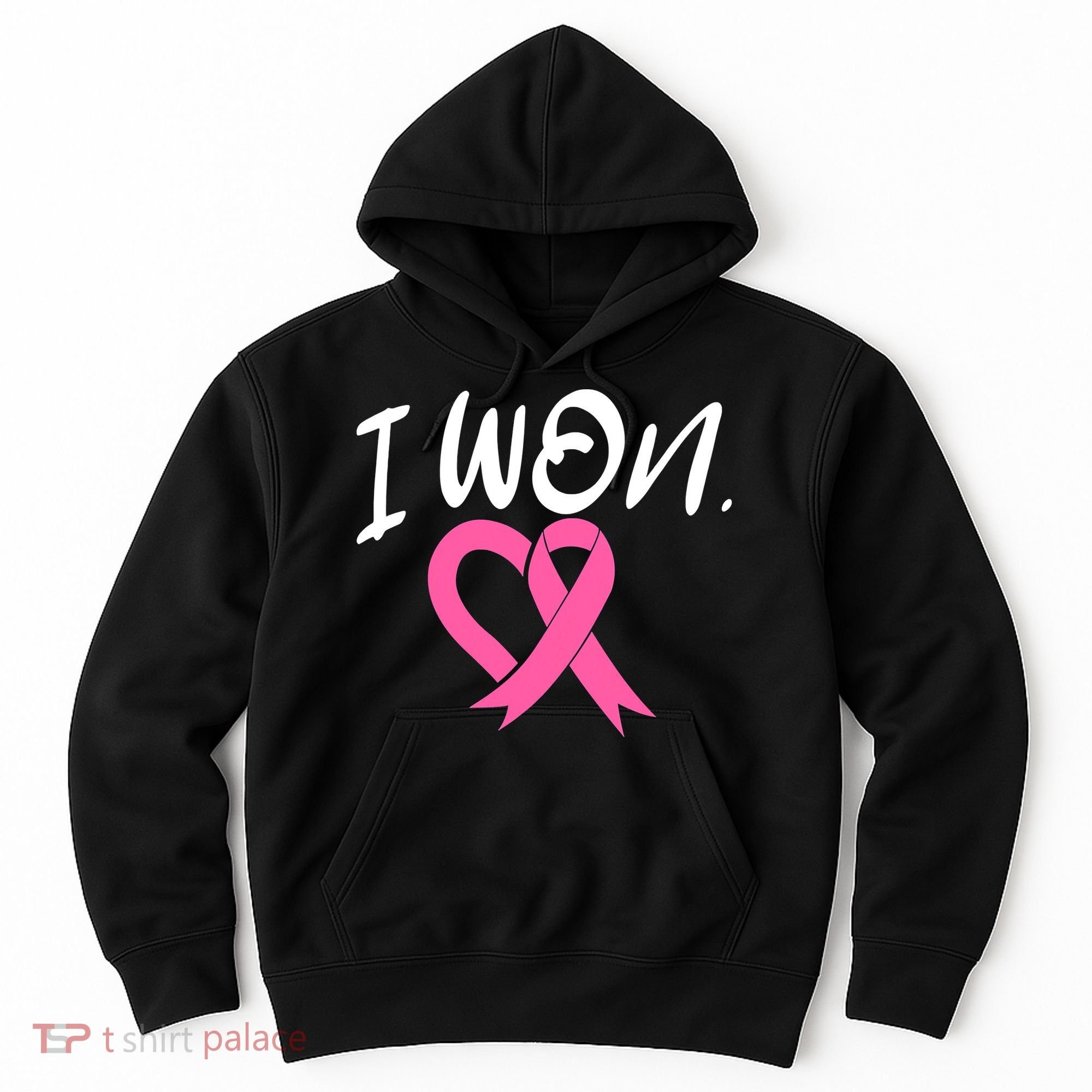 I Won Breast Cancer Awareness Support Pink Ribbon Survivor C Hoodie