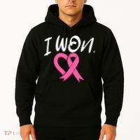 I Won Breast Cancer Awareness Support Pink Ribbon Survivor C Hoodie thumb 2