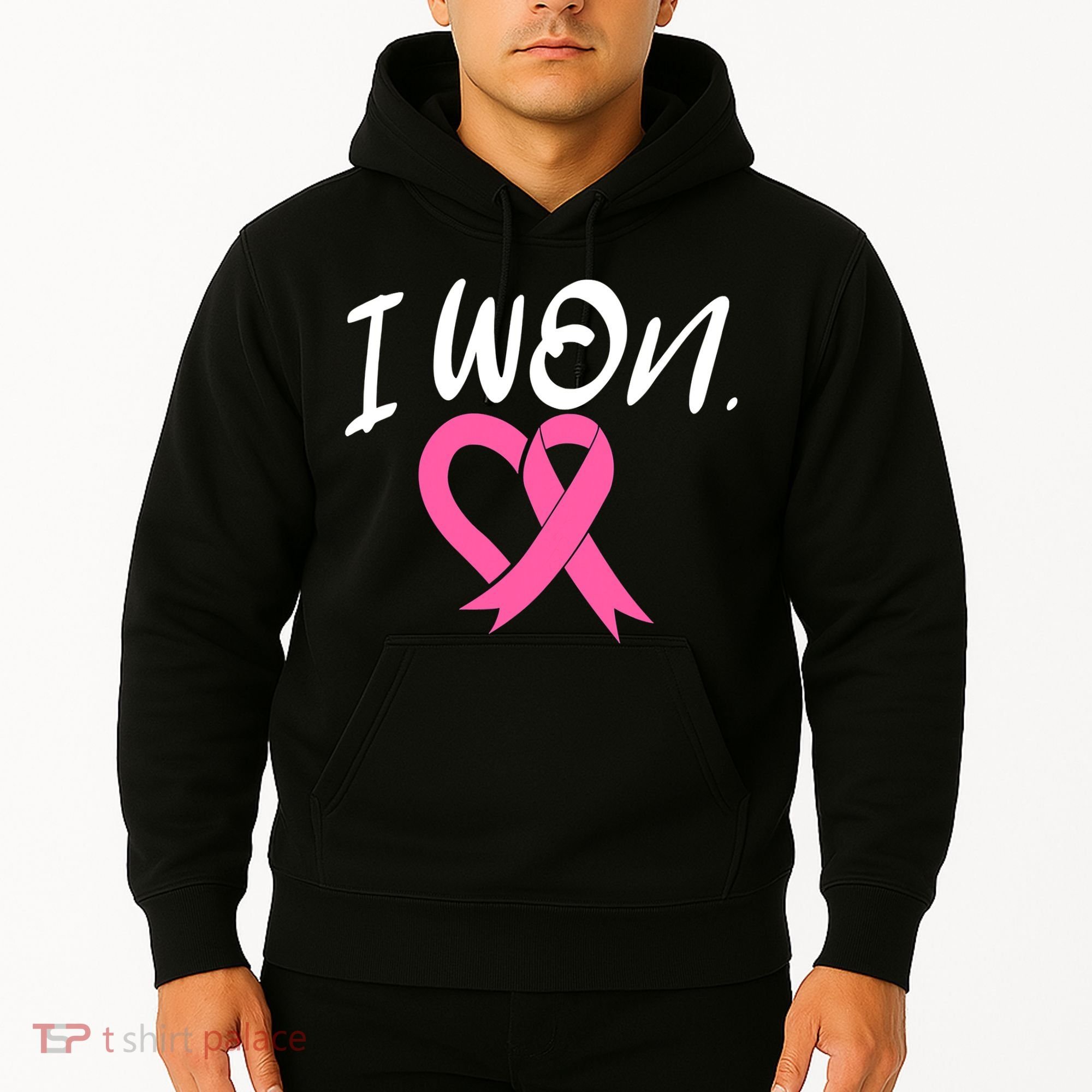 I Won Breast Cancer Awareness Support Pink Ribbon Survivor C Hoodie