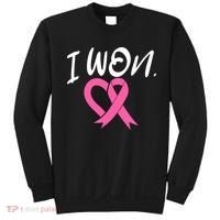 I Won Breast Cancer Awareness Support Pink Ribbon Survivor C Sweatshirt thumb 0