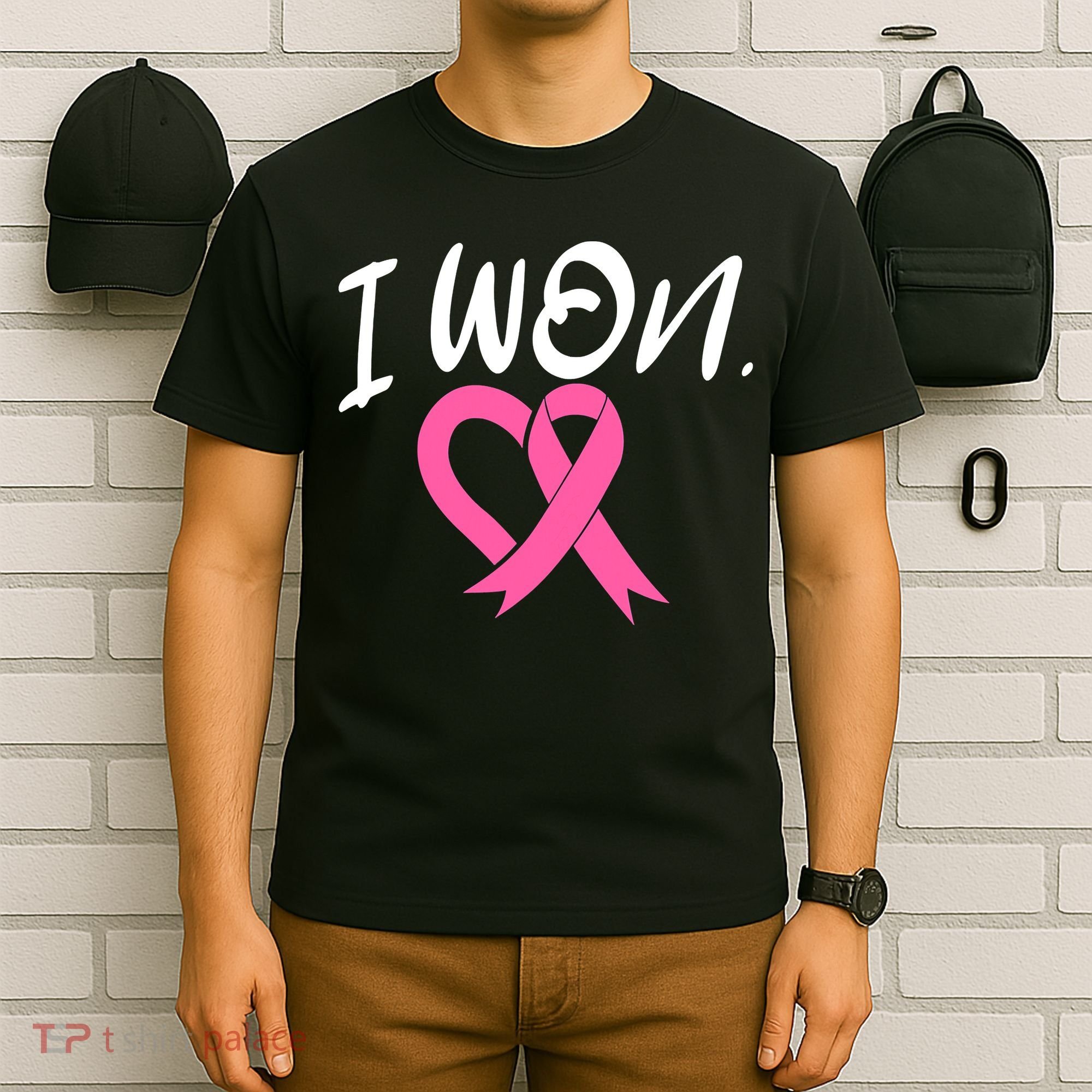 I Won Breast Cancer Awareness Support Pink Ribbon Survivor C T-Shirt